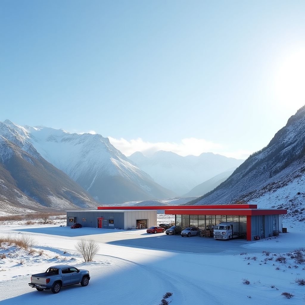 Estación YPF en la Patagonia argentina