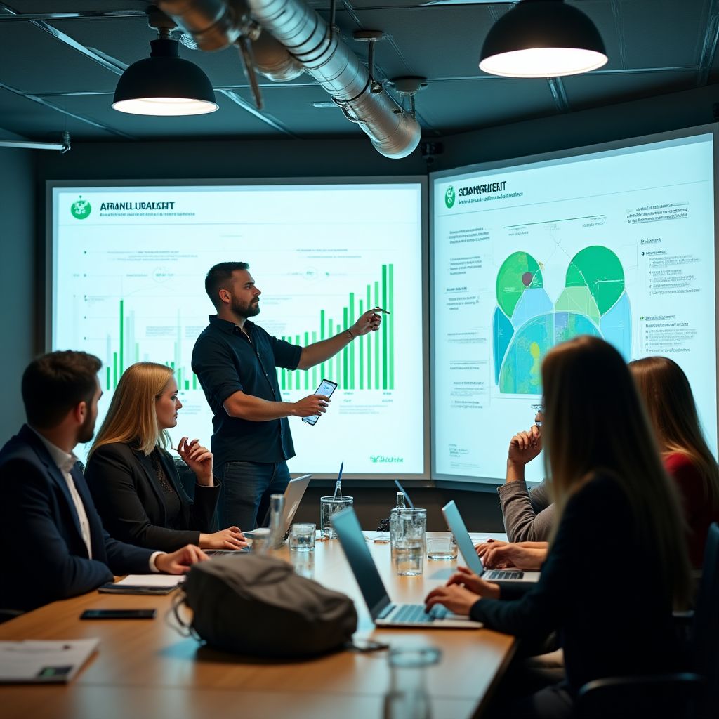 Empleados de YPF trabajando en proyecto sostenible