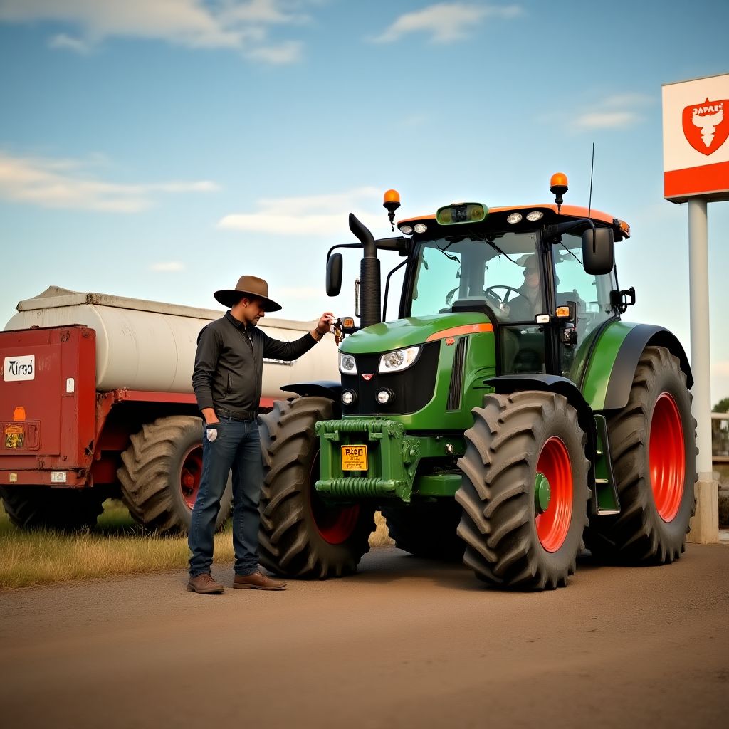 Productor agrícola en estación YPF