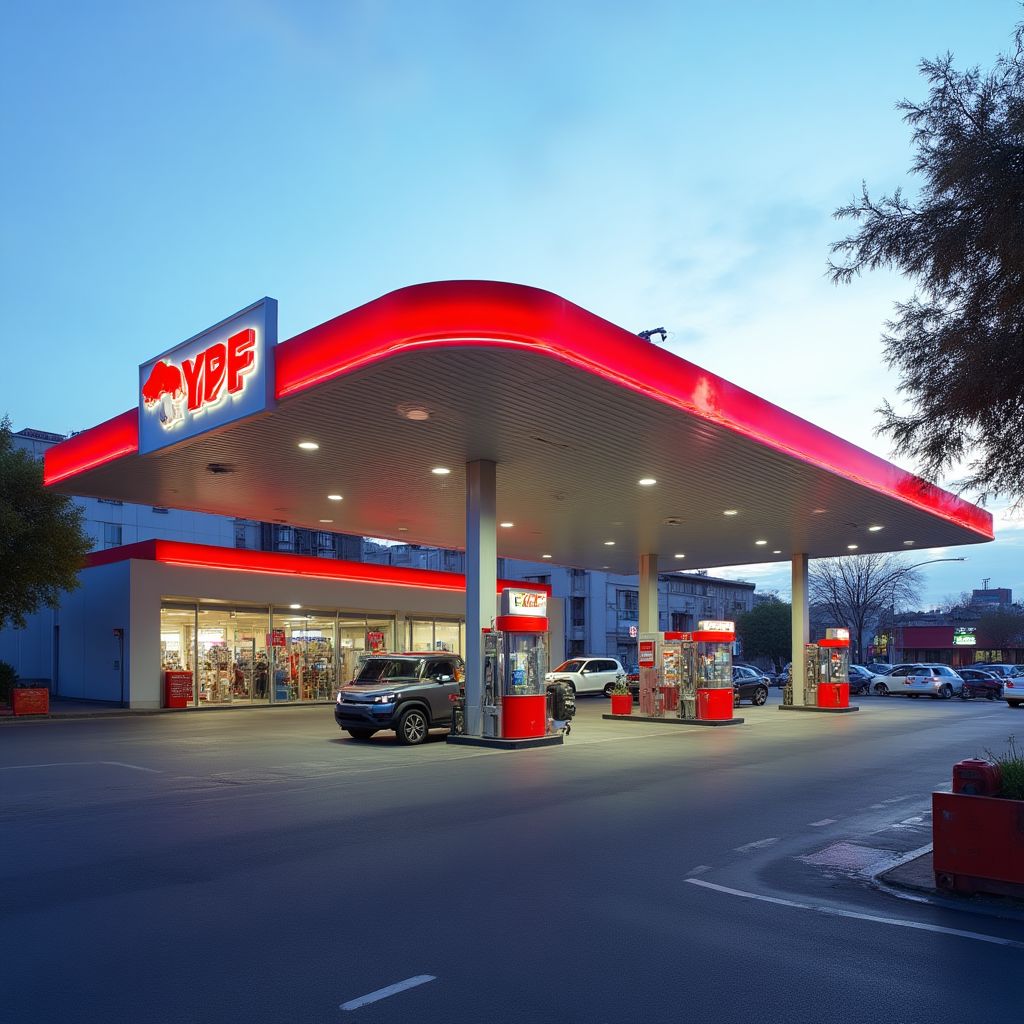 Estación YPF urbana en Buenos Aires